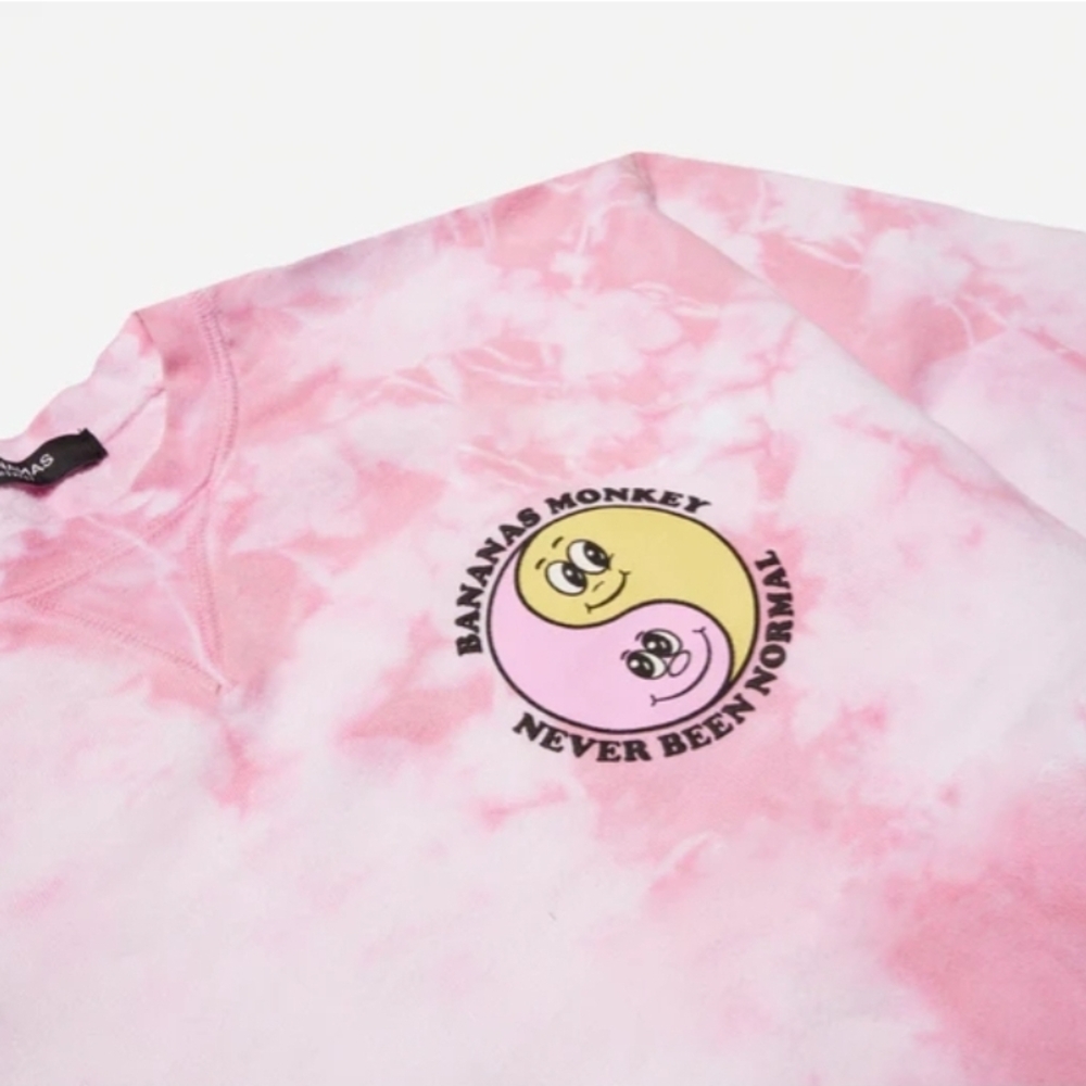NWT Bananas Monkey Yin Yang Twins Youth Tie-Dye Shirt